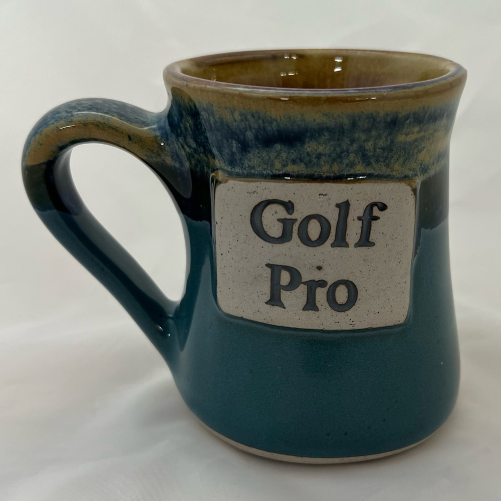 Tumbleweed Pottery "GOLF PRO" Blue Glazed Mug 18 oz.